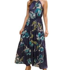 NWT Nicole Miller NEW YORK Maxi Dress‎ | Size Medium | Smocked Tiered Floral